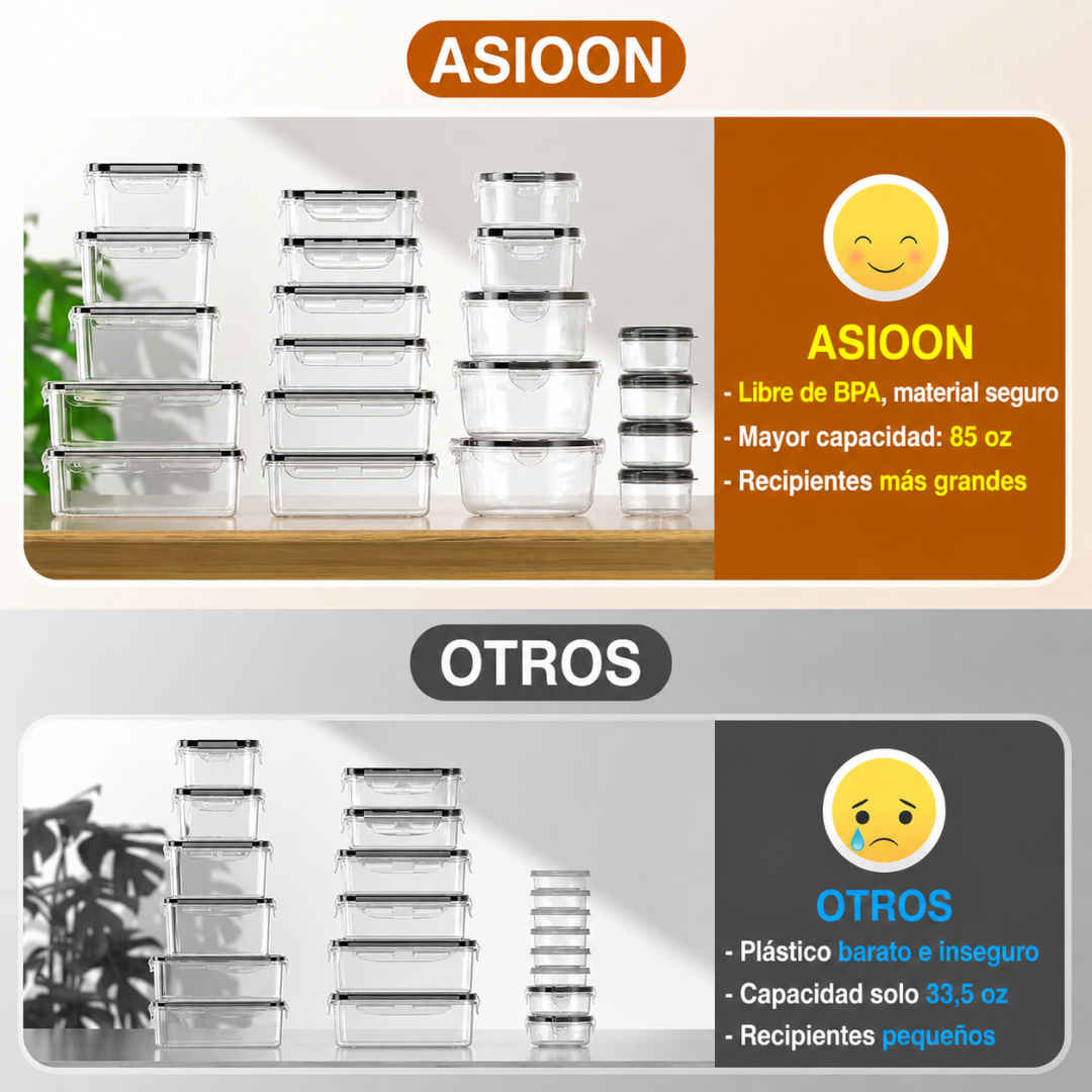 Set Premium de 50 Recipientes Herméticos